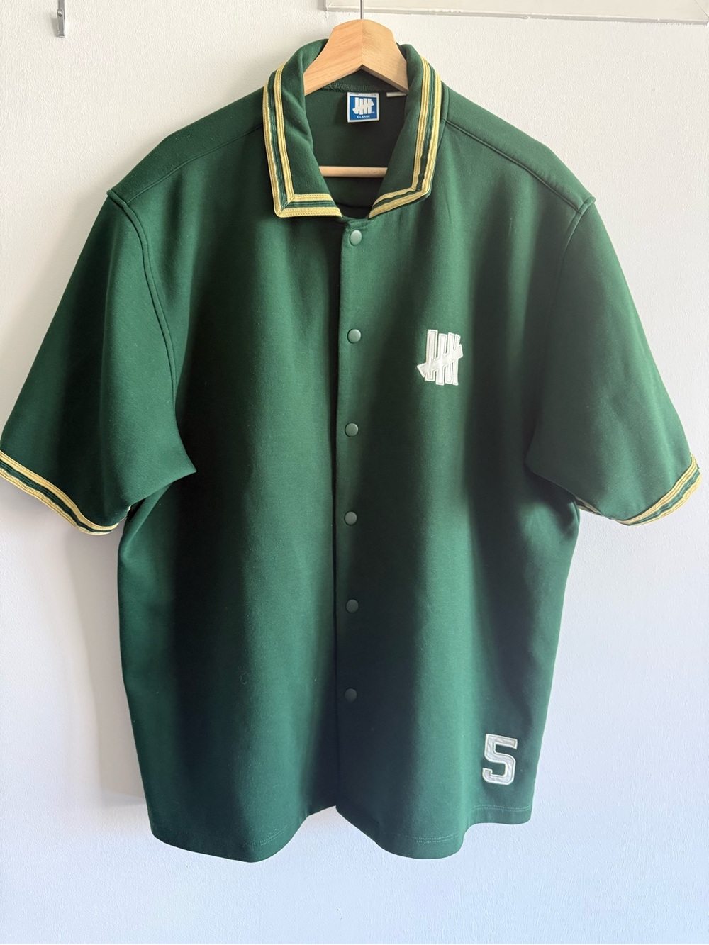 Undefeated Green Short-Sleeve Varsity Jersey with Yellow Trim